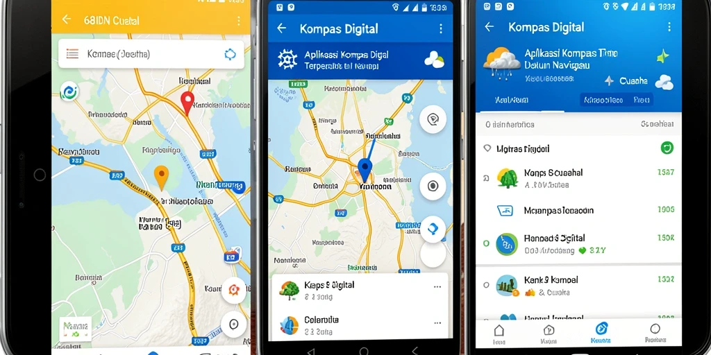 Tampilan utama 68IDN yang memudahkan navigasi dengan informasi kompas digital.