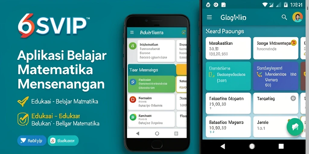 Antarmuka intuitif aplikasi 6SVIP untuk belajar matematika.