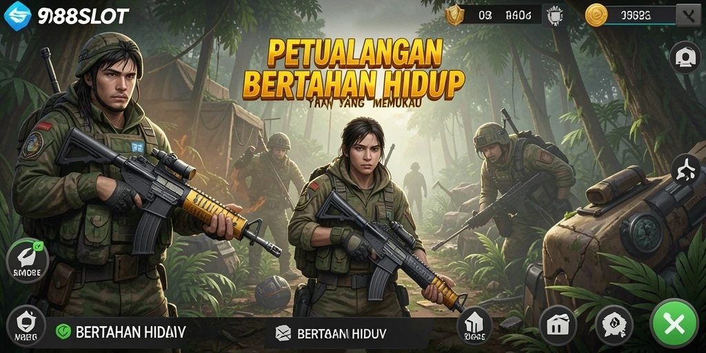 Antarmuka intuitif dan menarik dalam Bertahan Hidup 988SLOT.