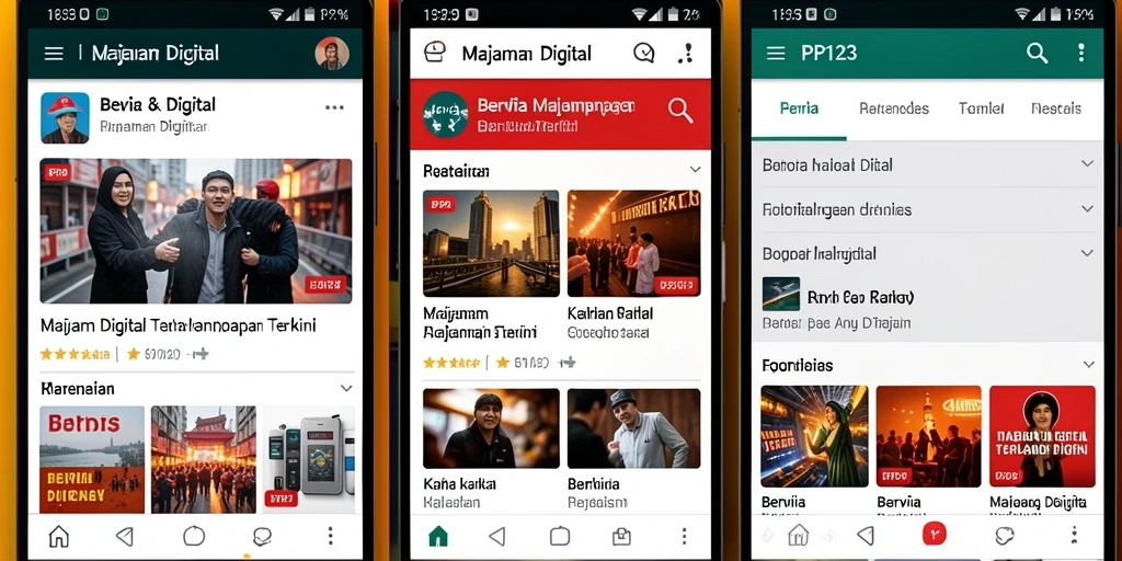 Antarmuka aplikasi PP123 menampilkan berbagai berita terbaru secara ringkas.