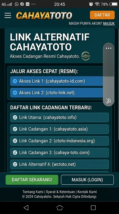 Temukan Link Alternatif cahayatoto untuk Pengguna Android